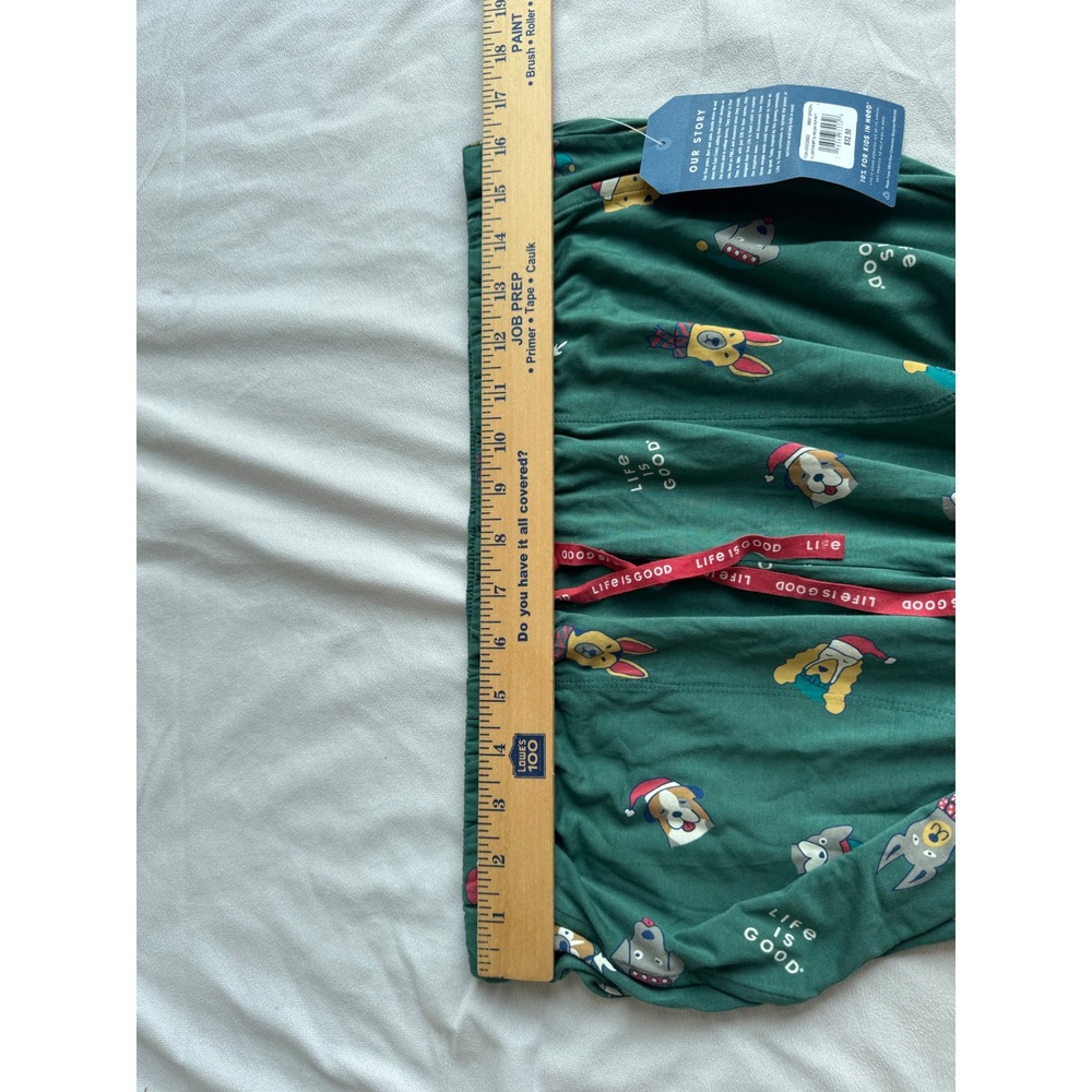 Life is Good Womens Holiday Pup Pajama Pants Green Christmas Dog Print Large NWT - Picture 7 of 7